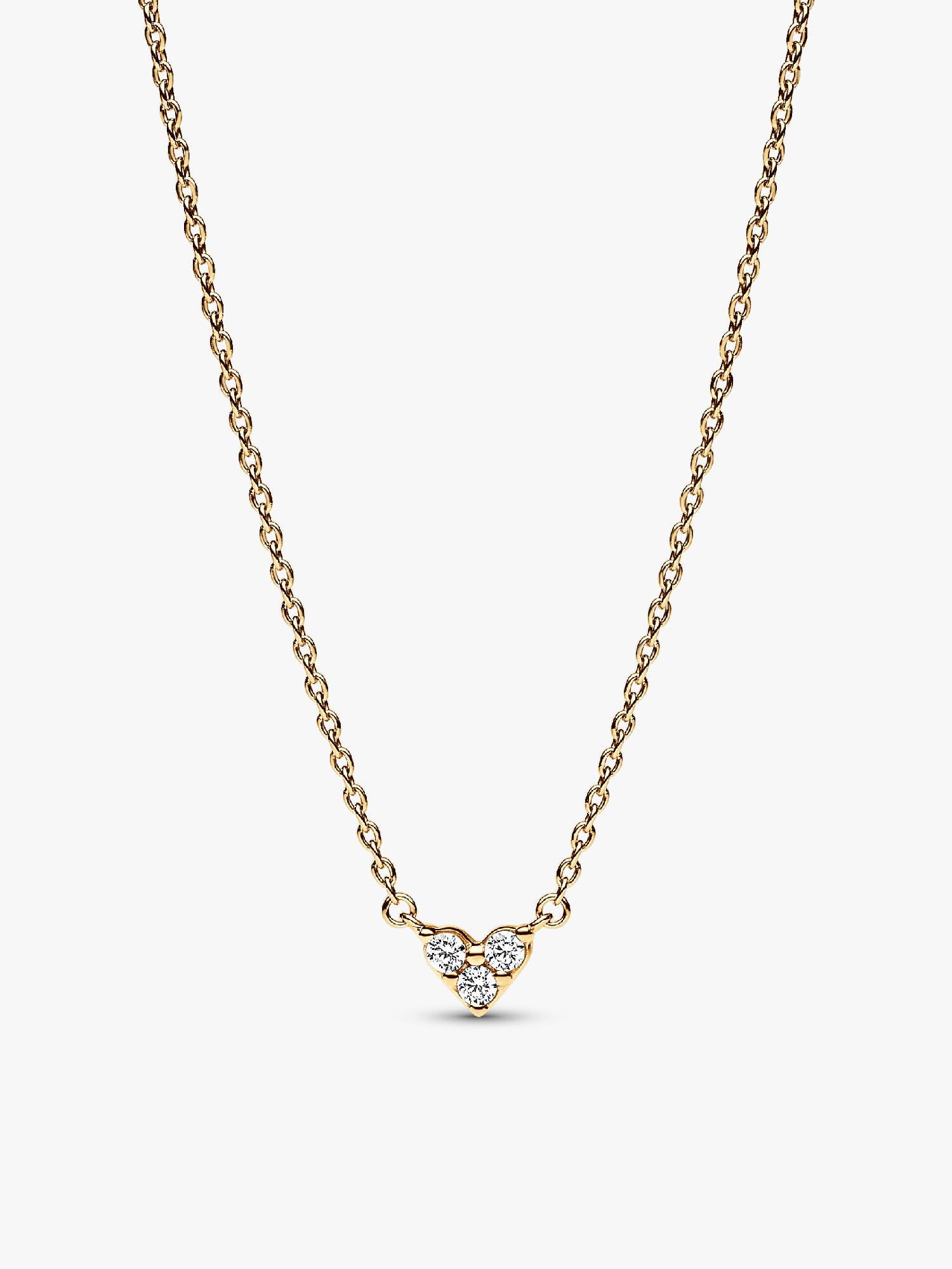 Triple Stone Heart Collier Necklace