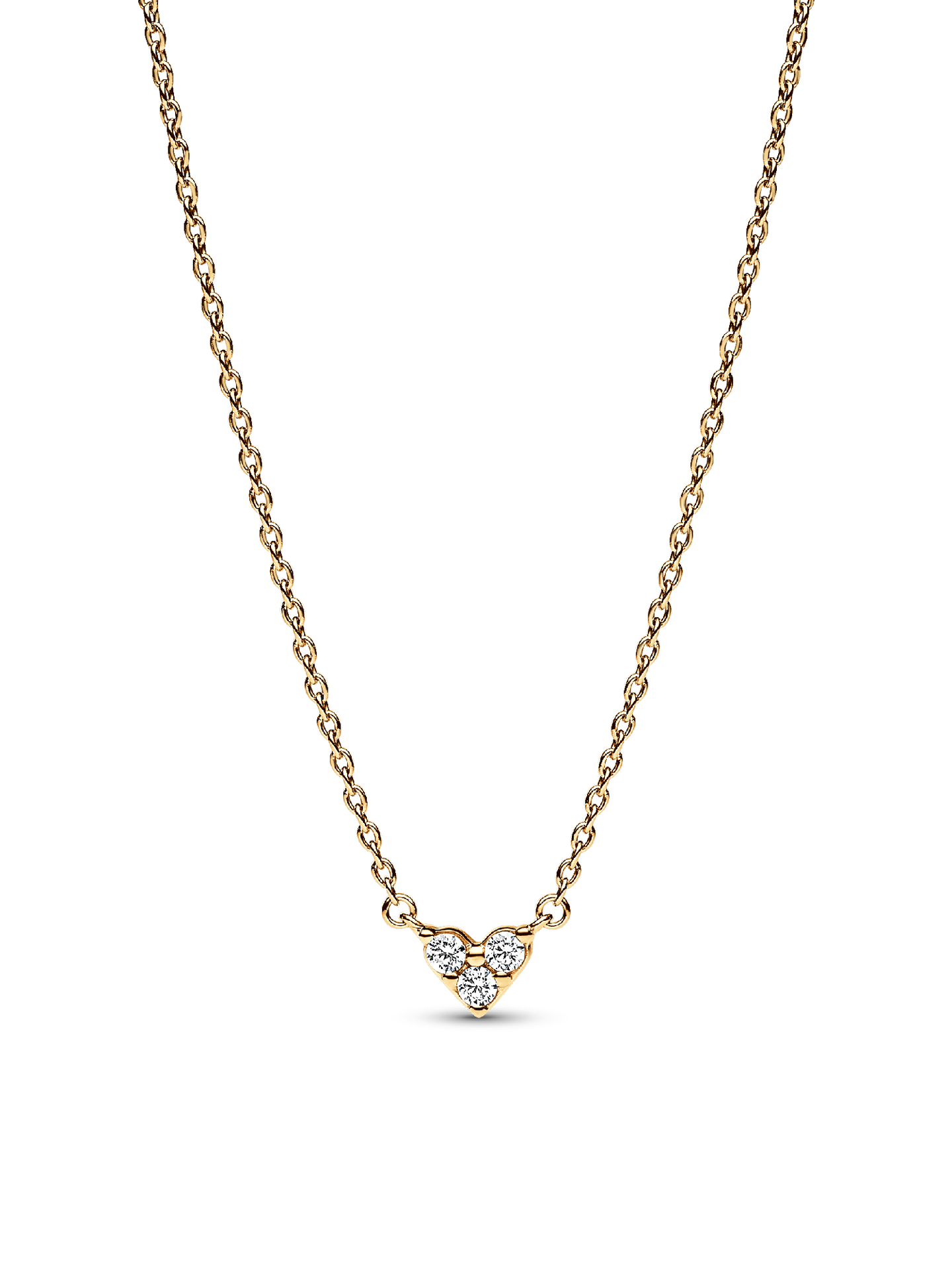 Женское колье Pandora Triple Stone Heart Collier, Gold plated, цвет: Позолоченный — фото 1