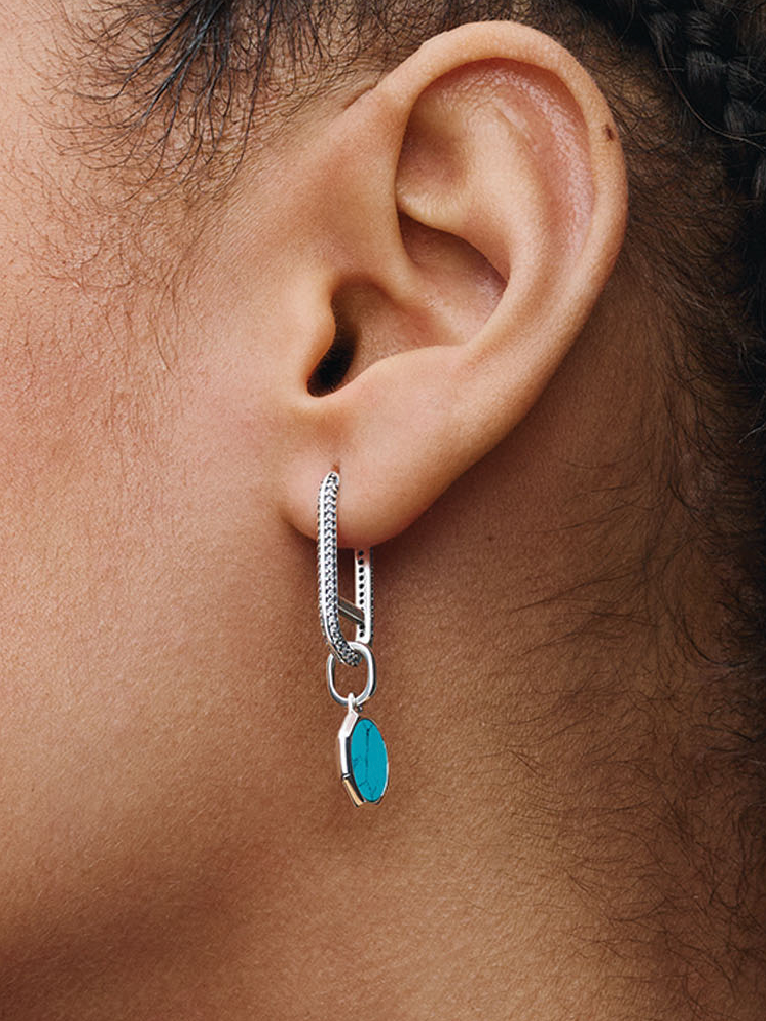 Turquoise-colored Engravable Mini Medallion Charm