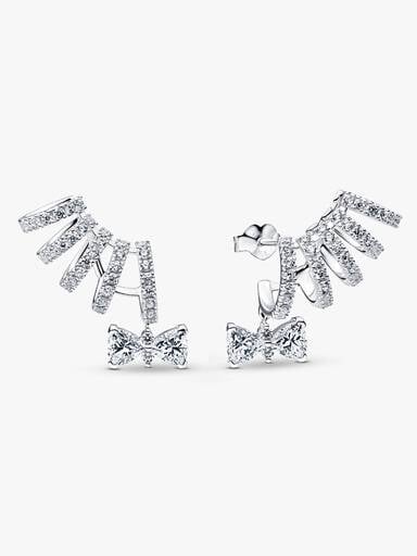 Bridgerton Sparkling Bow Climber Earrings