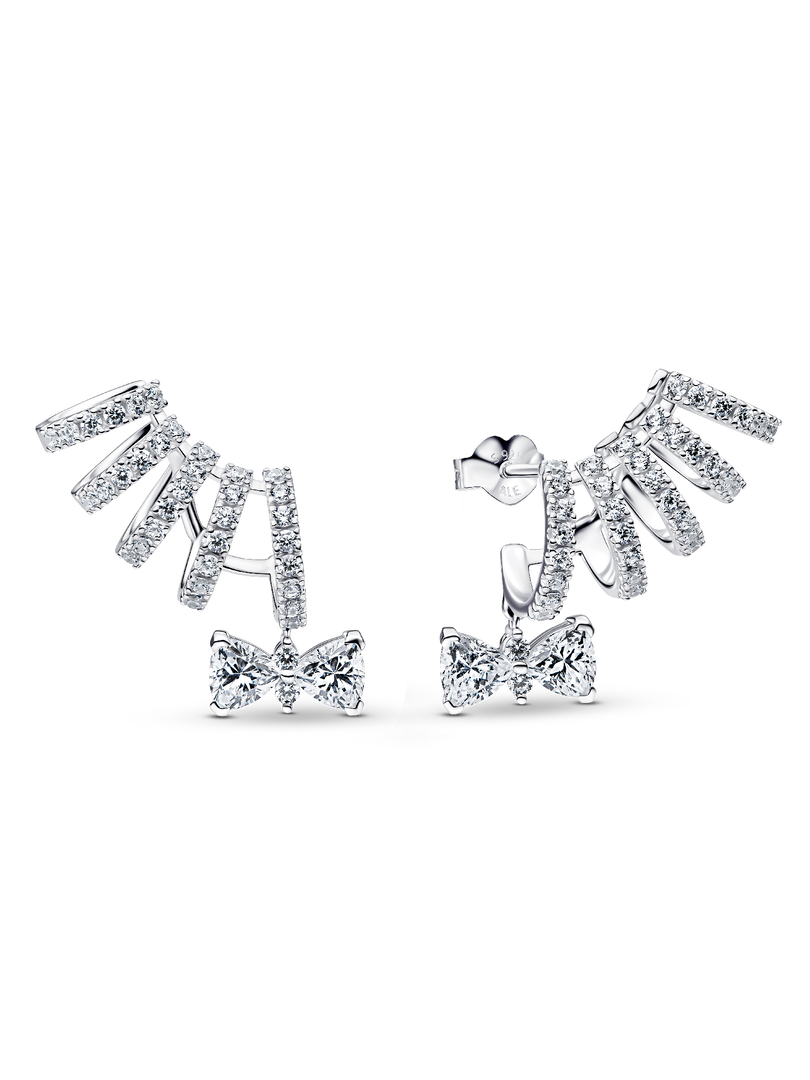 Bridgerton Sparkling Bow Climber Earrings