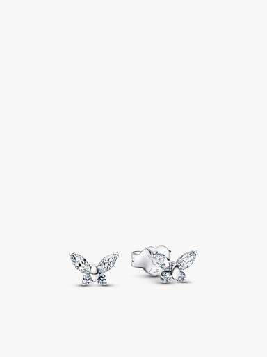 Sparkling Clear Butterfly Jewelry Set