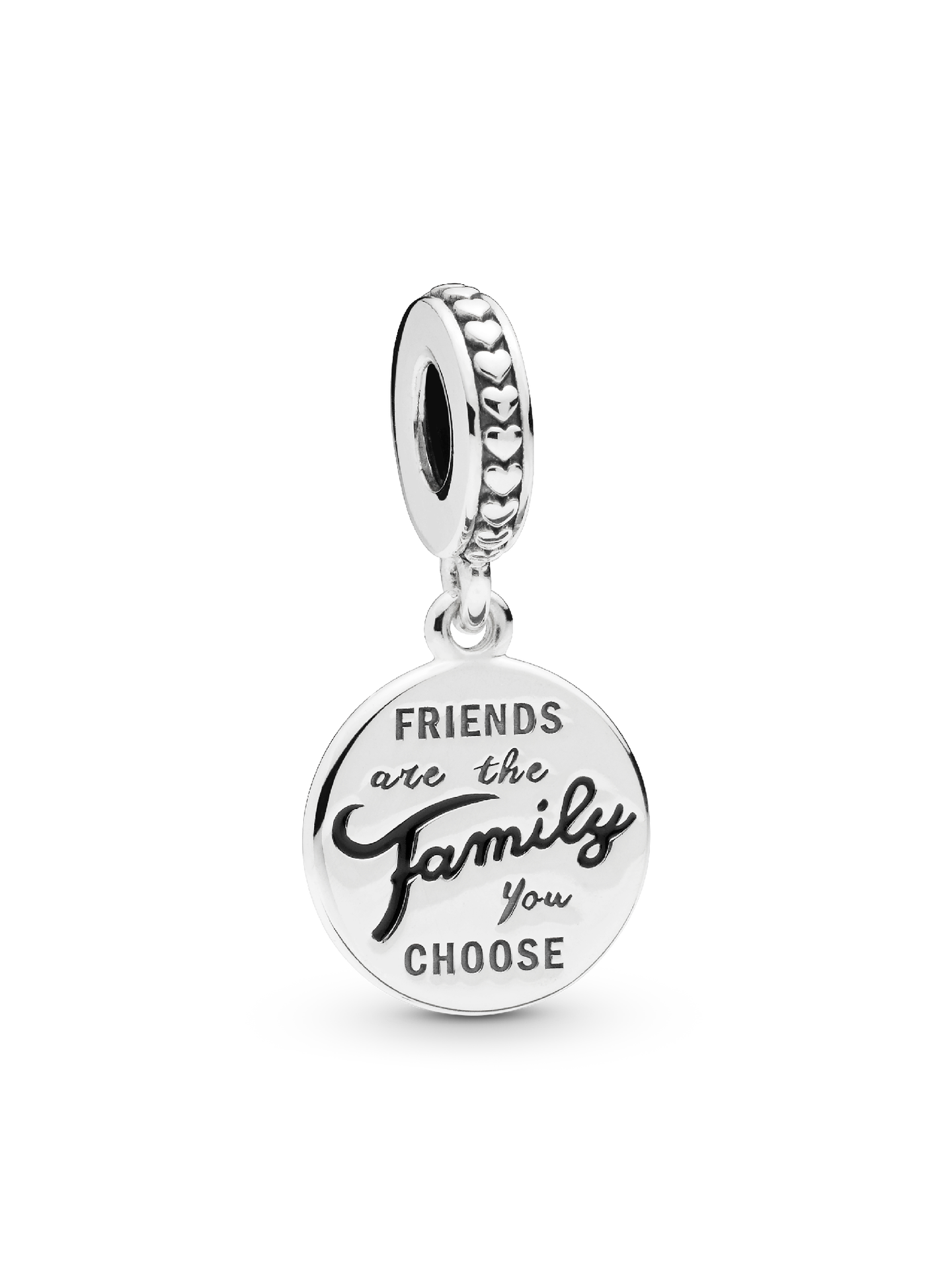 Женский шарм Pandora Friends Are Family Dangle Charm, цвет: Серебро — фото 1
