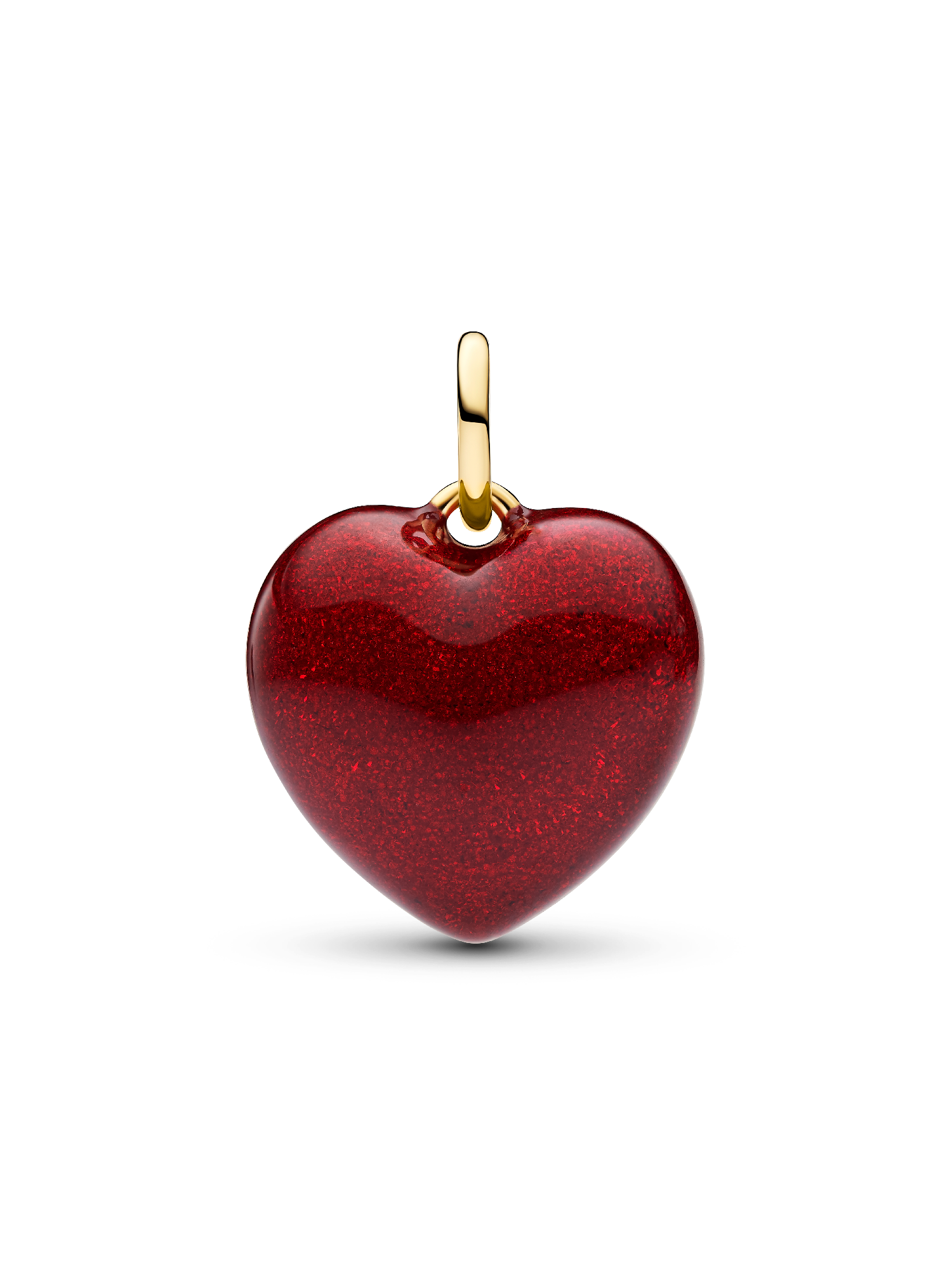 Red Puffy Heart Dangle Charm