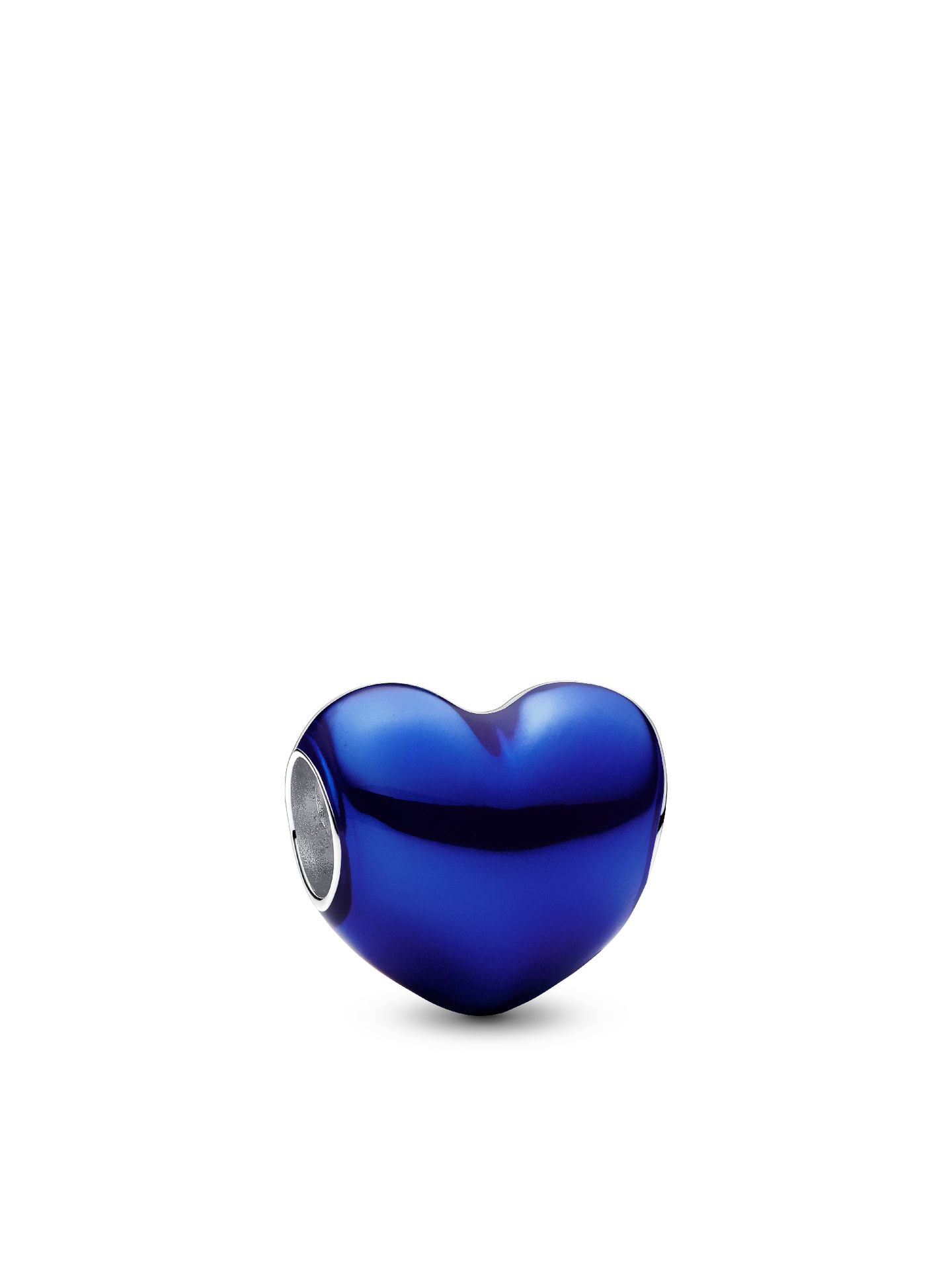 Женский шарм Pandora Metallic Blue Heart Charm, цвет: Серебро
