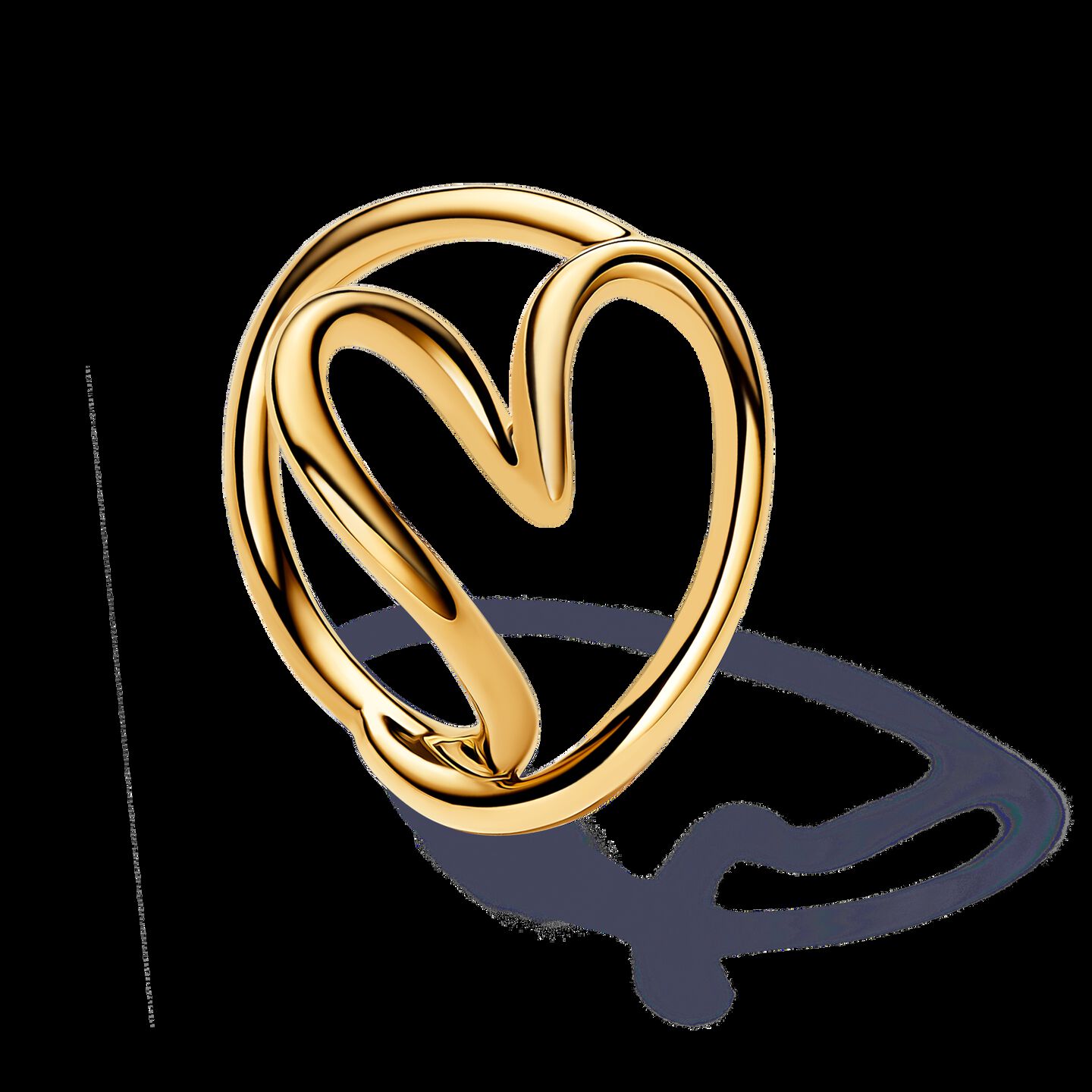Женское кольцо Pandora Organically Shaped Heart, Gold plated, цвет: Позолоченный — фото 2