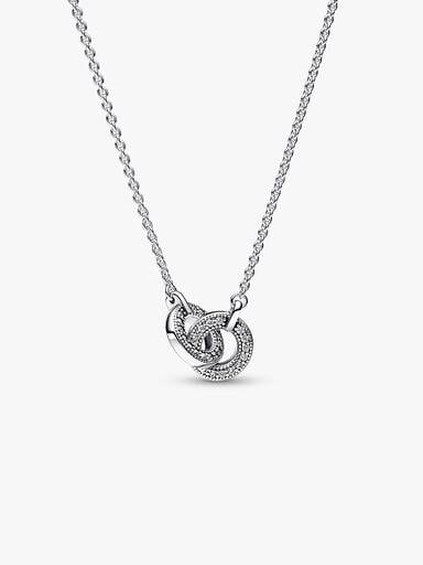 Pandora Signature Intertwined Pavé Pendant Necklace