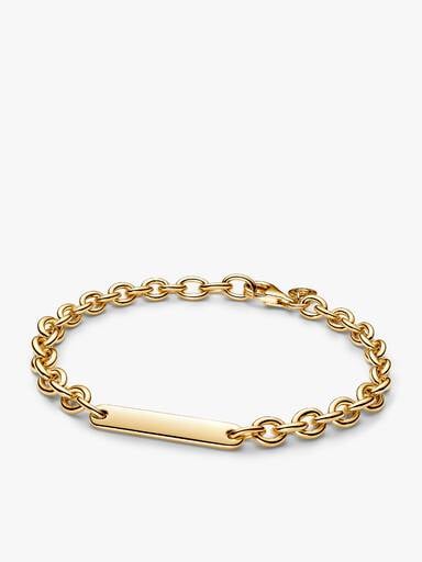 His & Hers Engravable Gold Plated Bracelet Set
