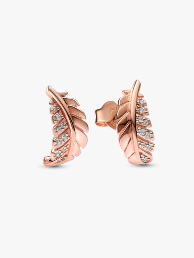 FINAL SALE - Floating Curved Feather Stud Earrings