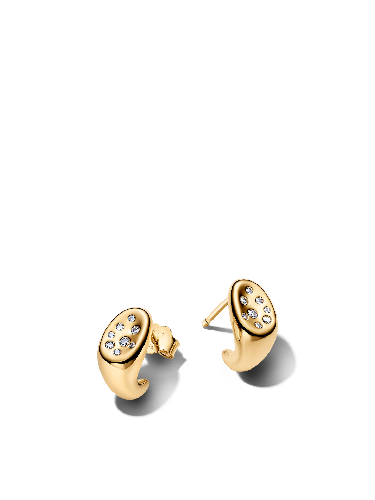 Женские серьги Pandora Organically Shaped Stone-Set, цвет: Позолоченный — фото 1