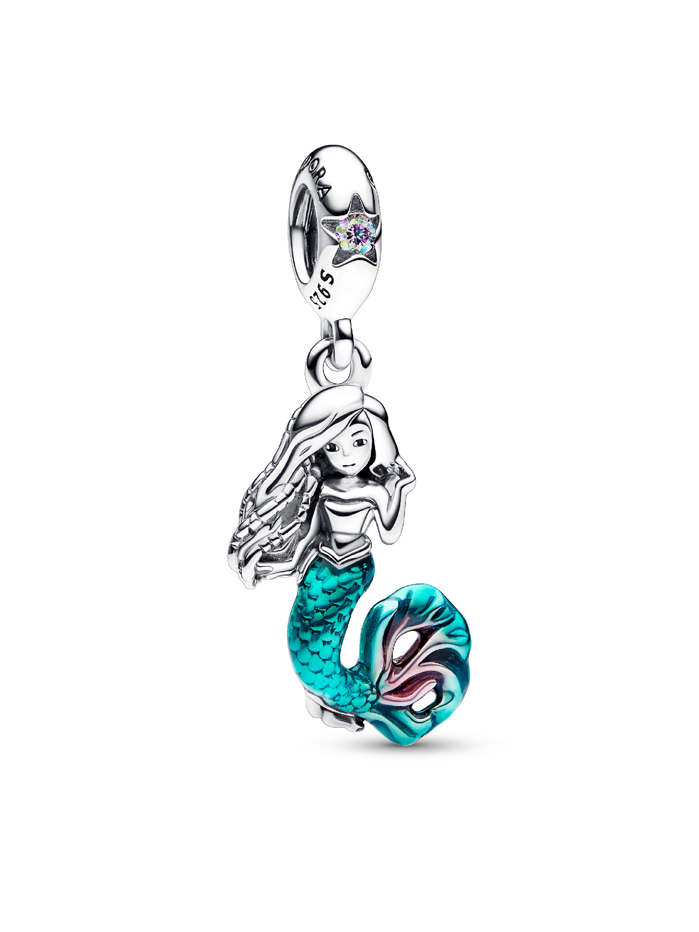 Женский шарм Pandora Disney The Little Mermaid Ariel Dangle Charm, цвет: Серебро — фото 1