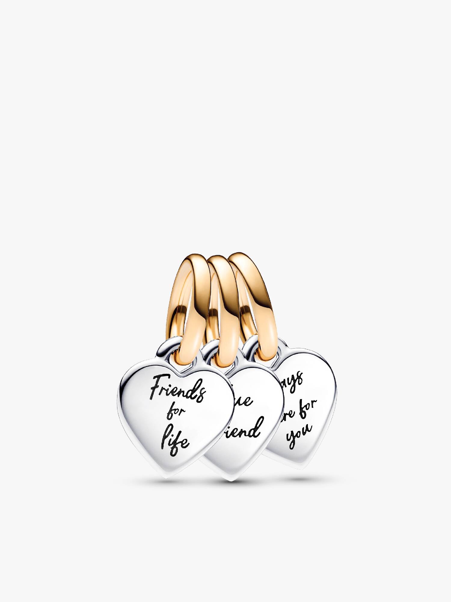 FINAL SALE - Two-tone Splittable Friendship Triple Dangle Charm