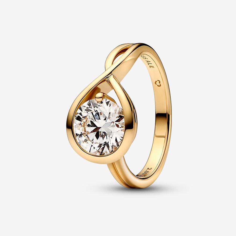 Pandora Women's Nova Off-Set Lab-Grown Diamond Ring