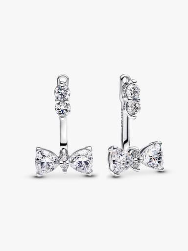 FINAL SALE - Sparkling Bow Drop Earrings