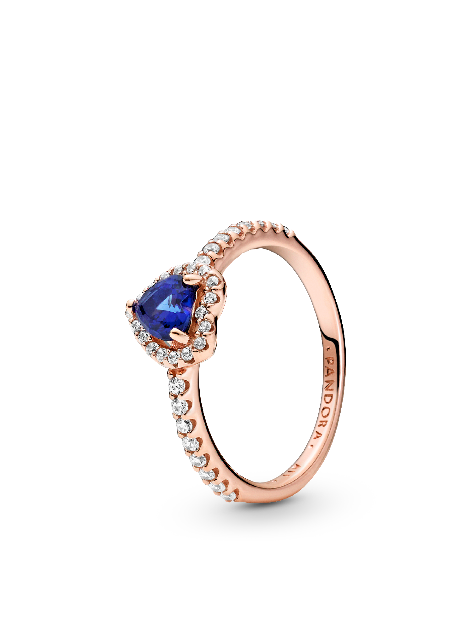 Sparkling Elevated Heart Ring | Rose gold plated | Pandora US