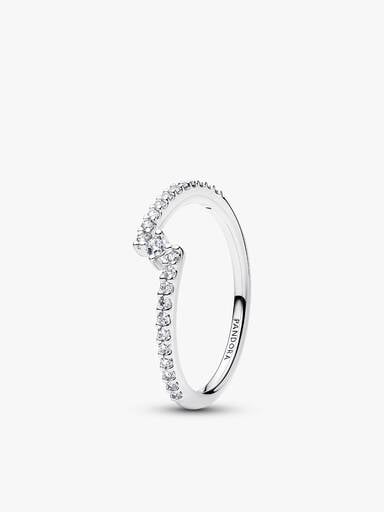 Sparkling Split Pave Two Tone Ring Set