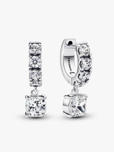 FINAL SALE - Pavé Dangle Hoop Earrings