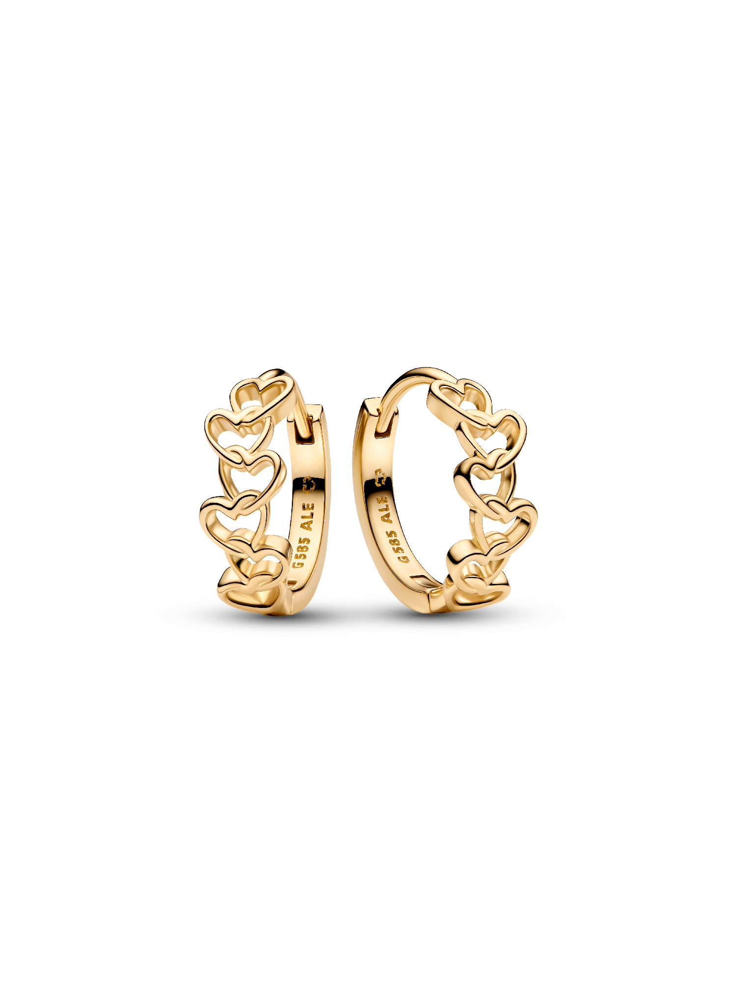Pandora Era Linked Hearts Hoop Earrings | Gold | Pandora US