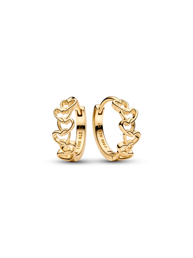 Pandora Era Linked Hearts Hoop Earrings