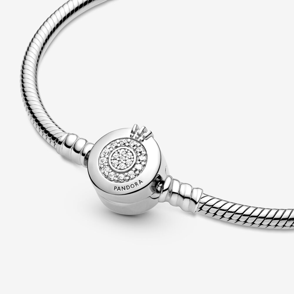 Pandora Moments Sparkling Crown O Snake Chain Bracelet | Sterling ...