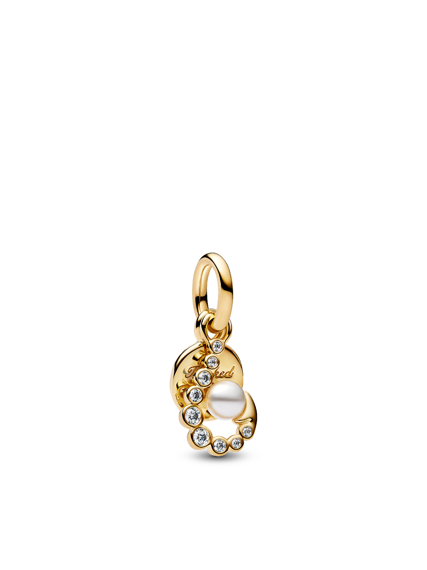 Женский шарм Pandora Hook Double Dangle Charm, цвет: Позолоченный — фото 1
