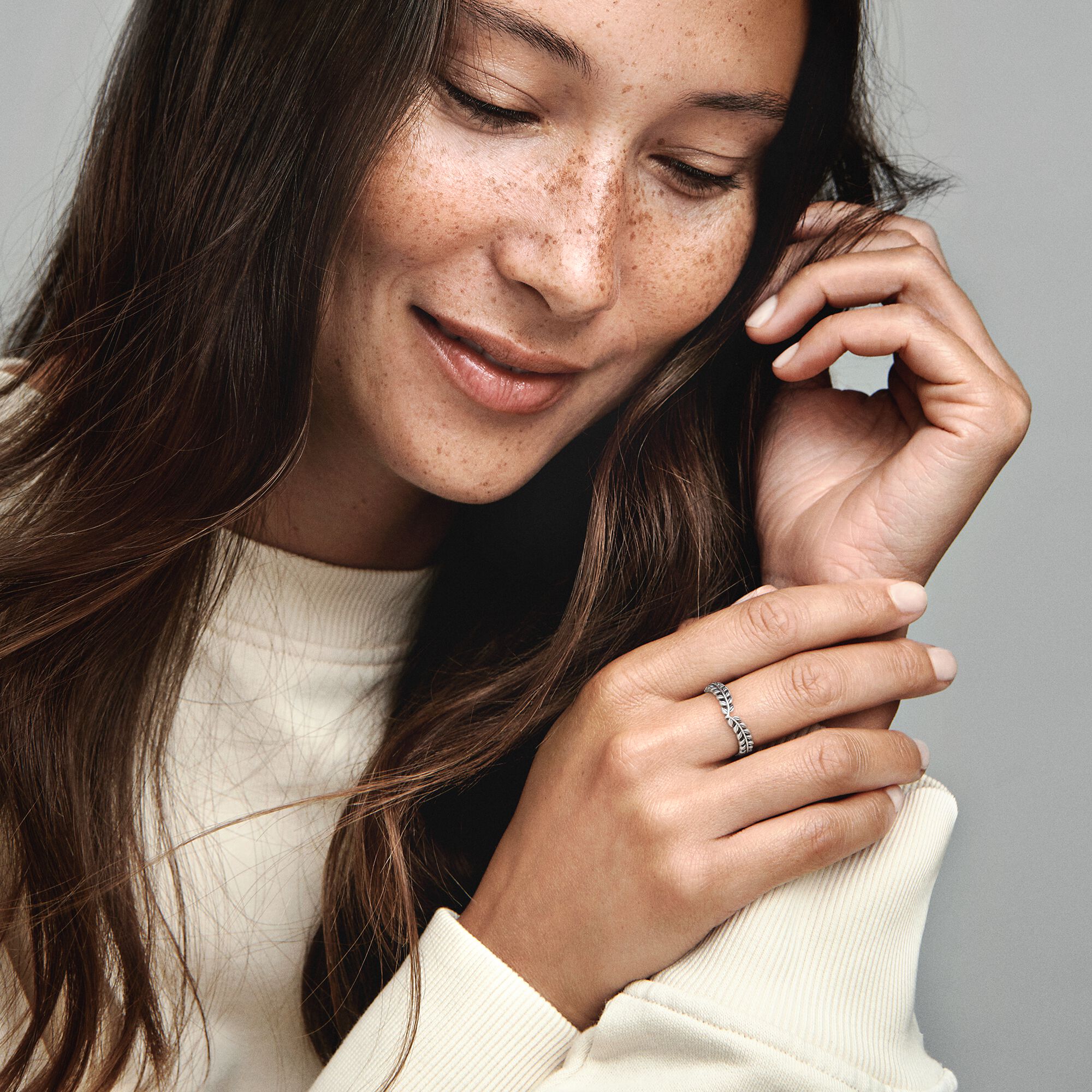 Wheat Grains Wishbone Ring | Sterling 