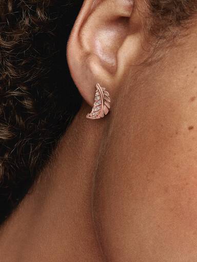 FINAL SALE - Floating Curved Feather Stud Earrings