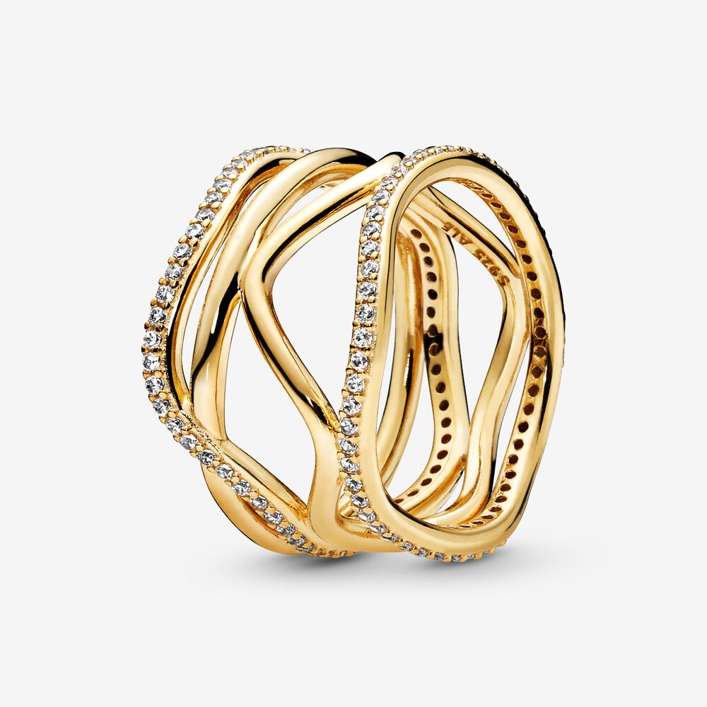 Swirling Lines Ring | Gold | Pandora US