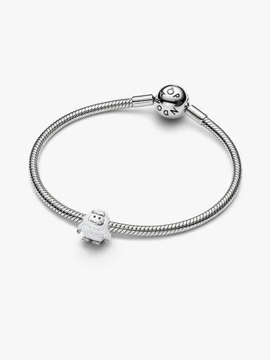 Snowy Yeti Charm, Platinum Plated