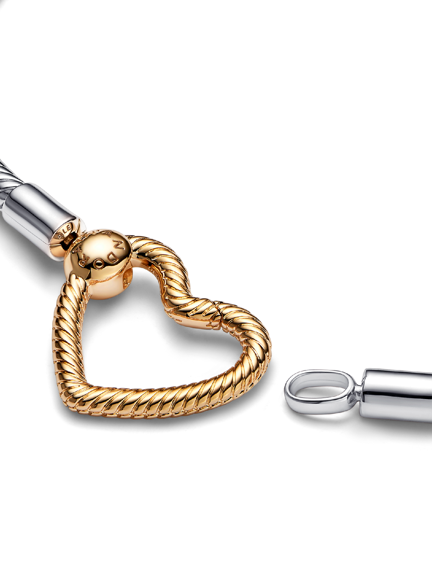 Pandora Moments Heart Closure Snake Chain Bracelet