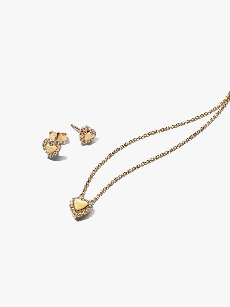 Golden Heart Halo Jewelry Gift Set