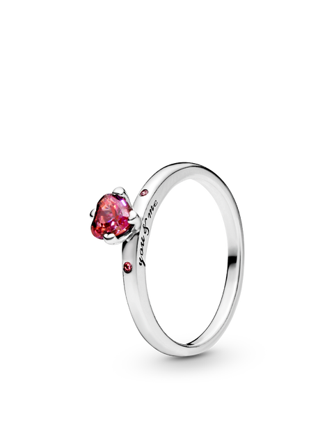 Женское кольцо Pandora Sparkling Red Heart, Sterling silver, цвет: Серебро