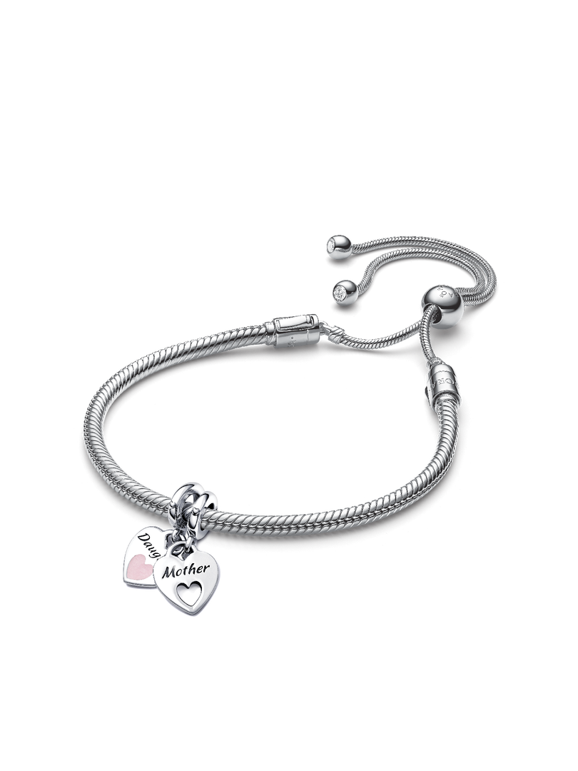 Mother Daughter Splittable Heart Charm and Bracelet Set