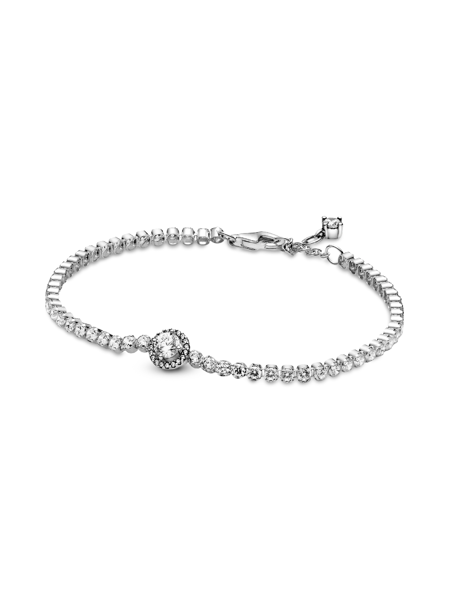 Sparkling Halo Tennis Bracelet | Sterling silver | Pandora US