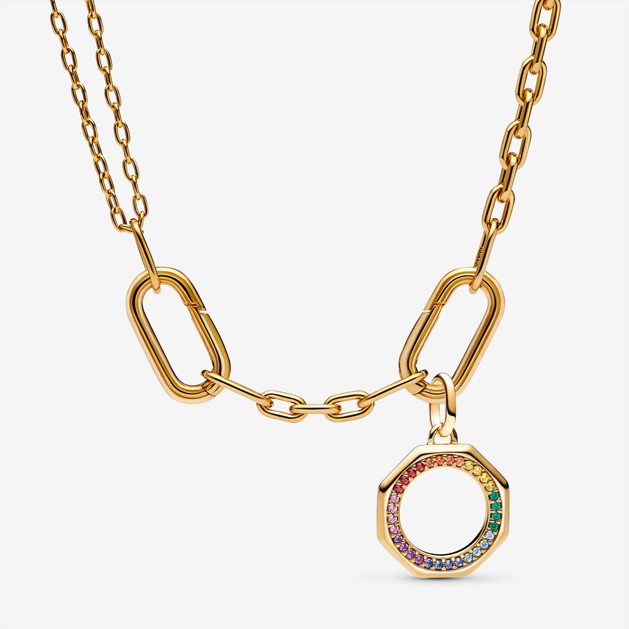 Pandora ME Rainbow Medallion Chain Link Necklace Set image number 0