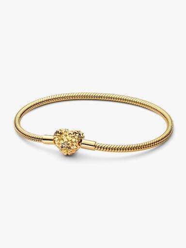 My Pandora Daisy Heart Clasp Snake Chain Bracelet