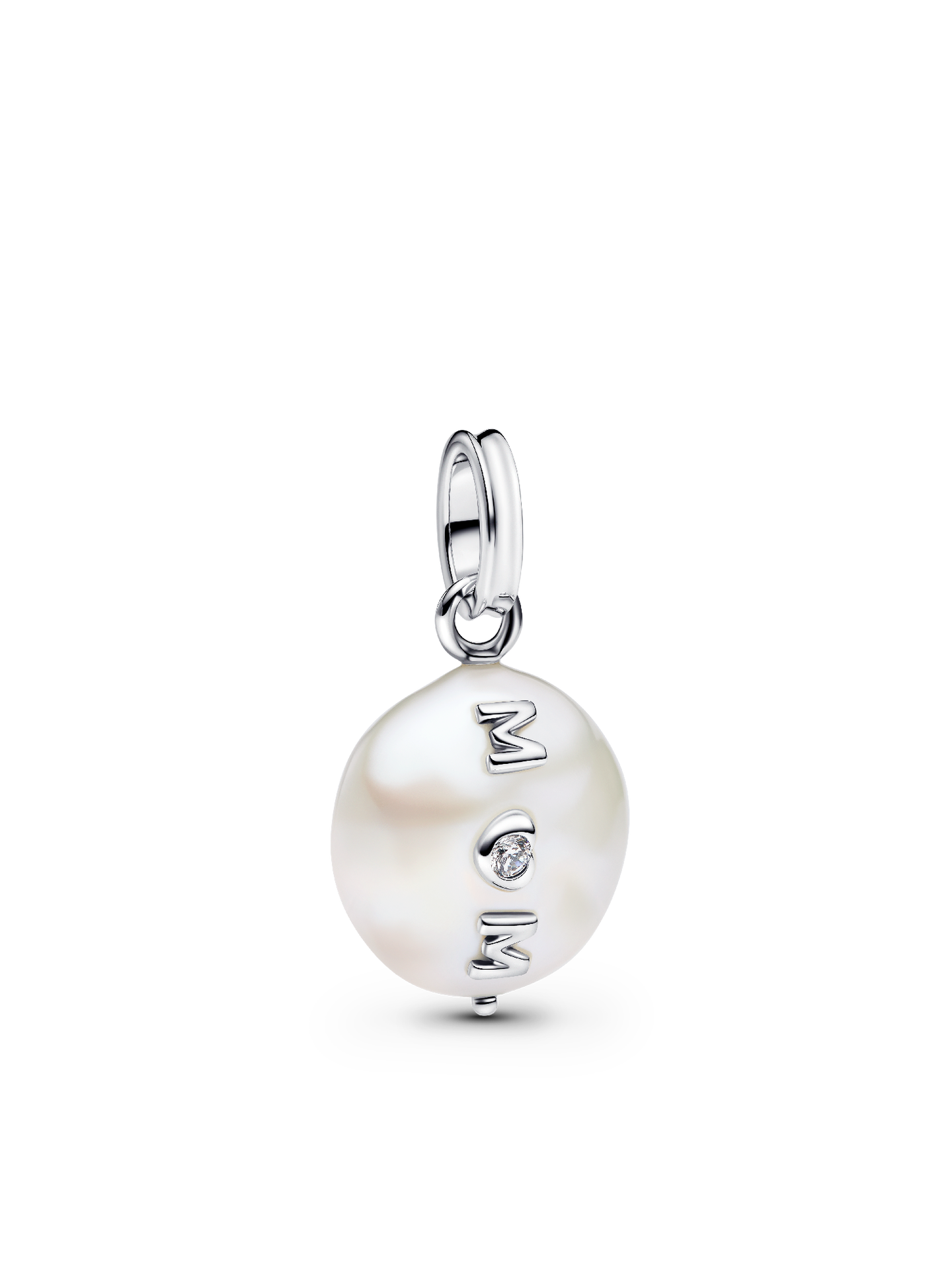 Женский шарм Pandora Treated Freshwater Cultured Baroque Pearl Mom Dangle Charm, цвет: Серебро — фото 1
