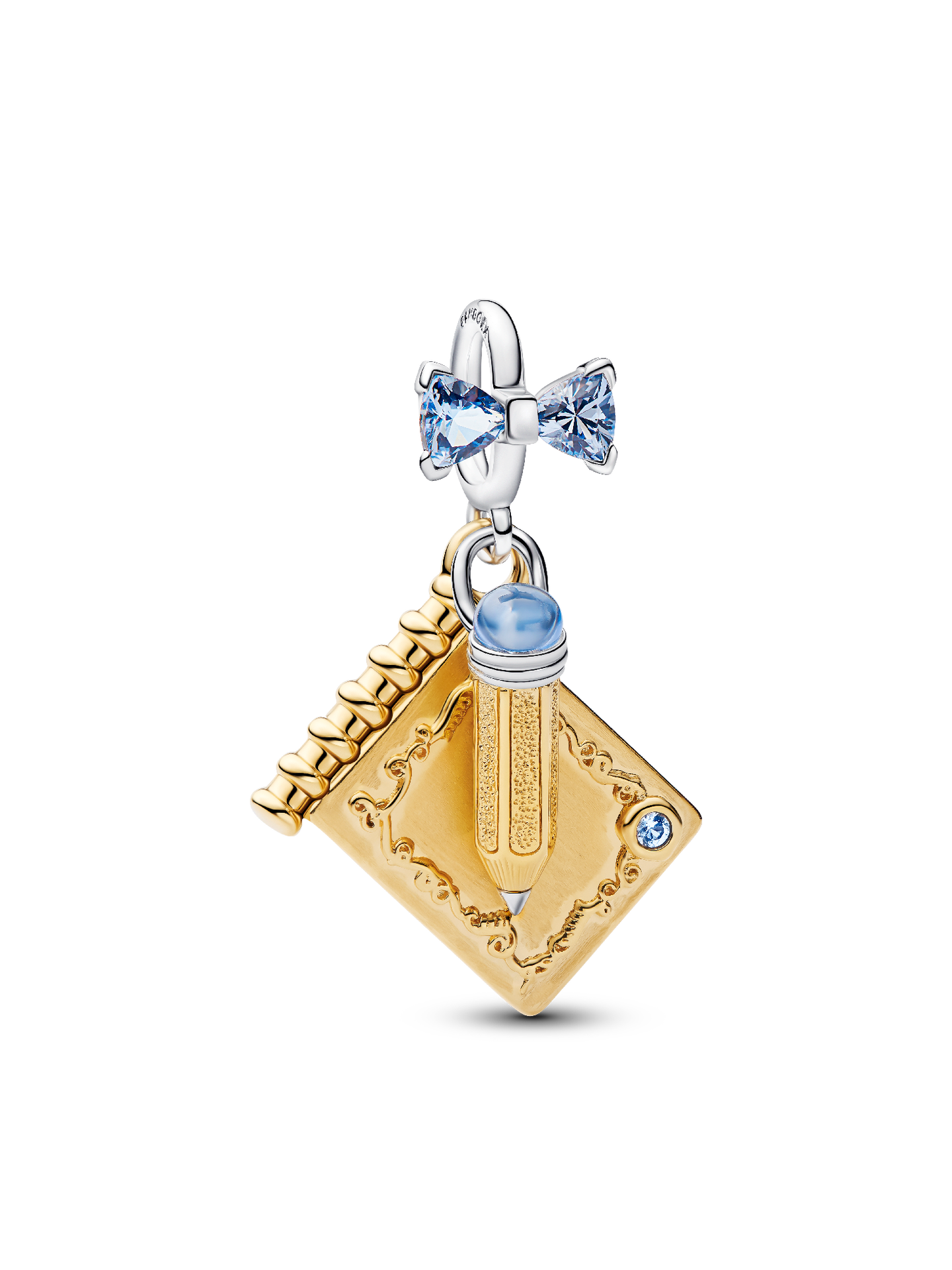 Женский шарм Pandora Bridgerton Dance Card & Pencil Dangle Charm, цвет: Двухцветный — фото 1
