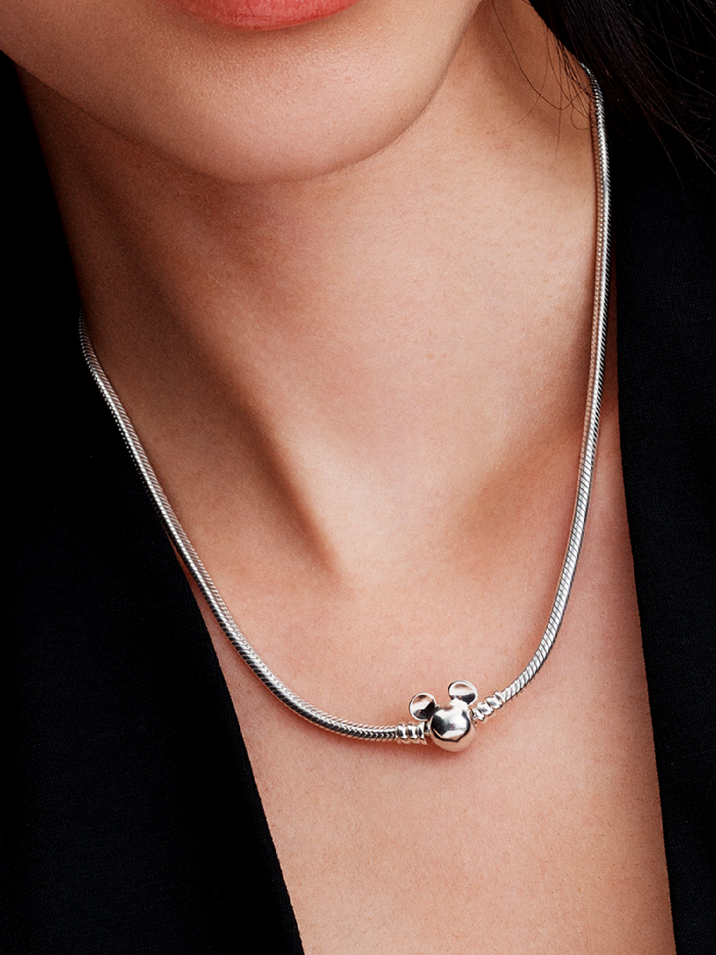 Женская цепочка Pandora Disney Mickey Mouse Snake Chain, цвет: Серебро — фото 3