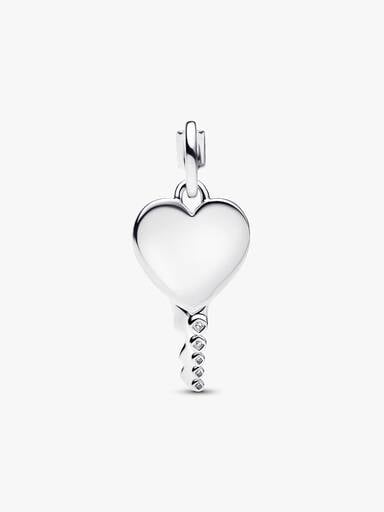 Engravable Heart Key Pendant