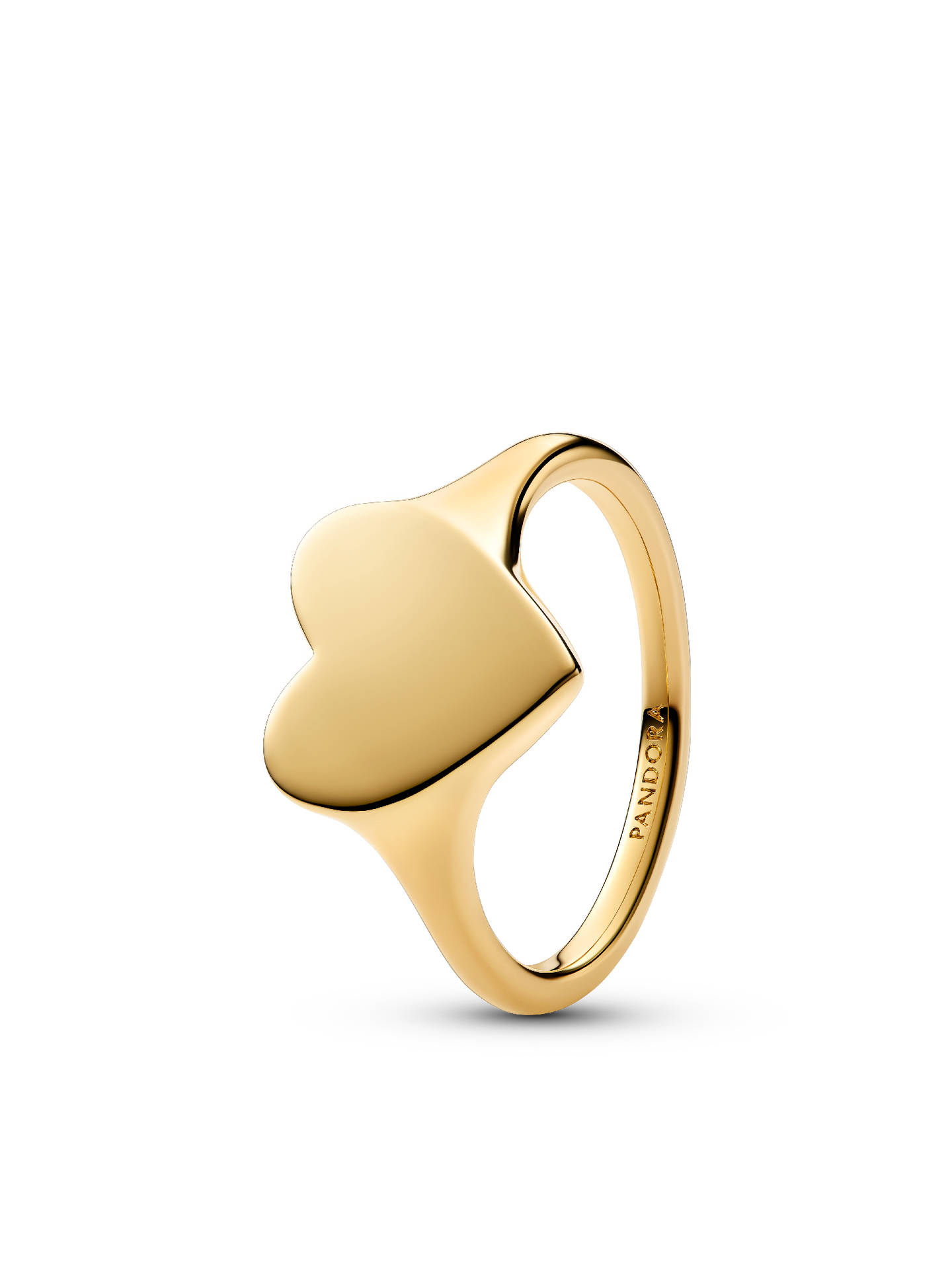 Женское кольцо Pandora Engravable Heart, Gold plated, цвет: Позолоченный — фото 1