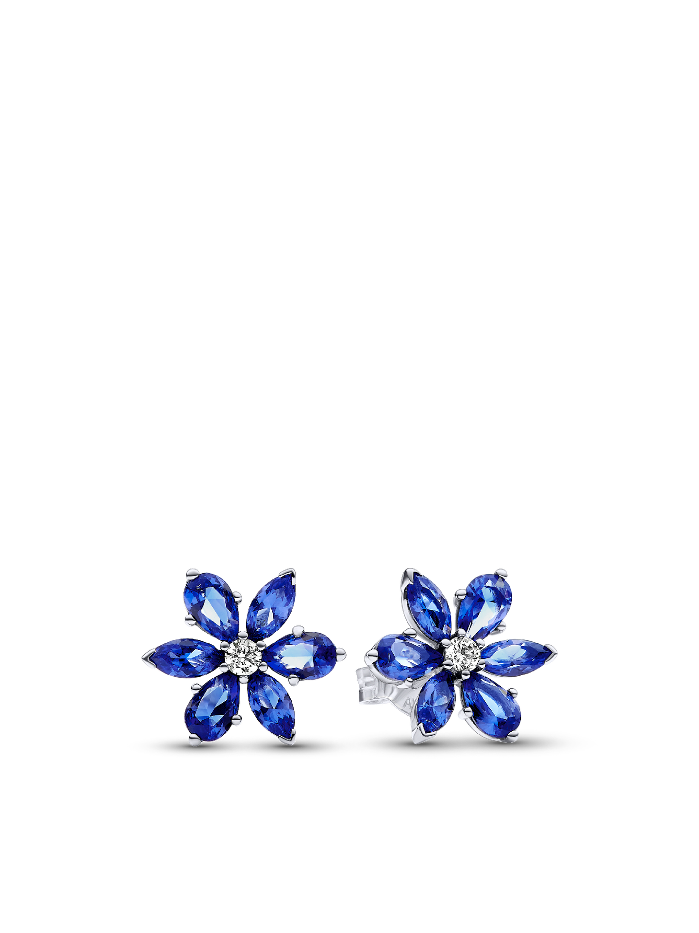 Женские серьги Pandora Sparkling Blue Herbarium Cluster, цвет: Серебро — фото 1