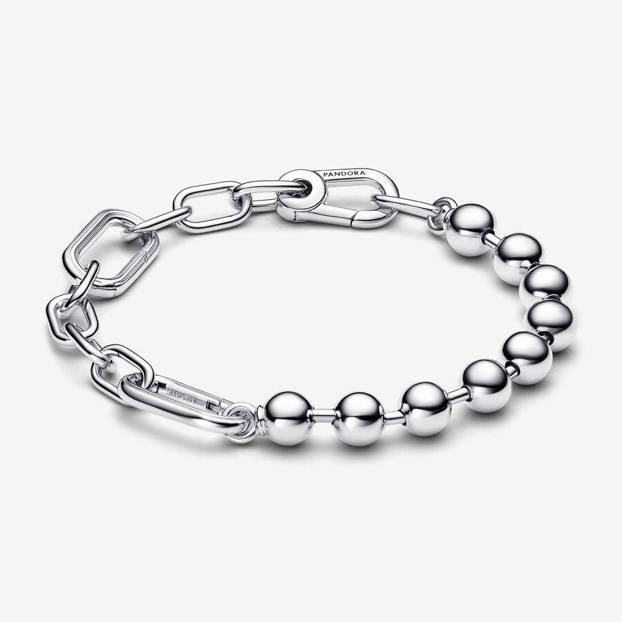 Pandora Me Metal Bead & Link Chain Bracelet, Size 23cm | Sterling Silver