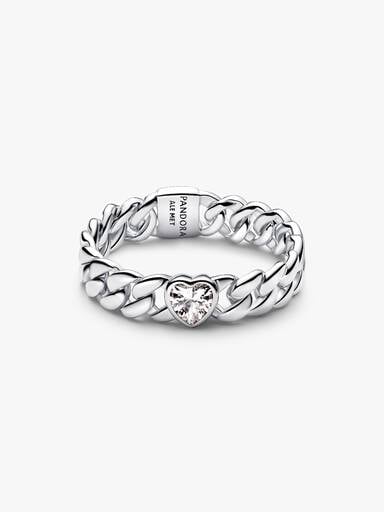 Heart Cuban Chain Ring