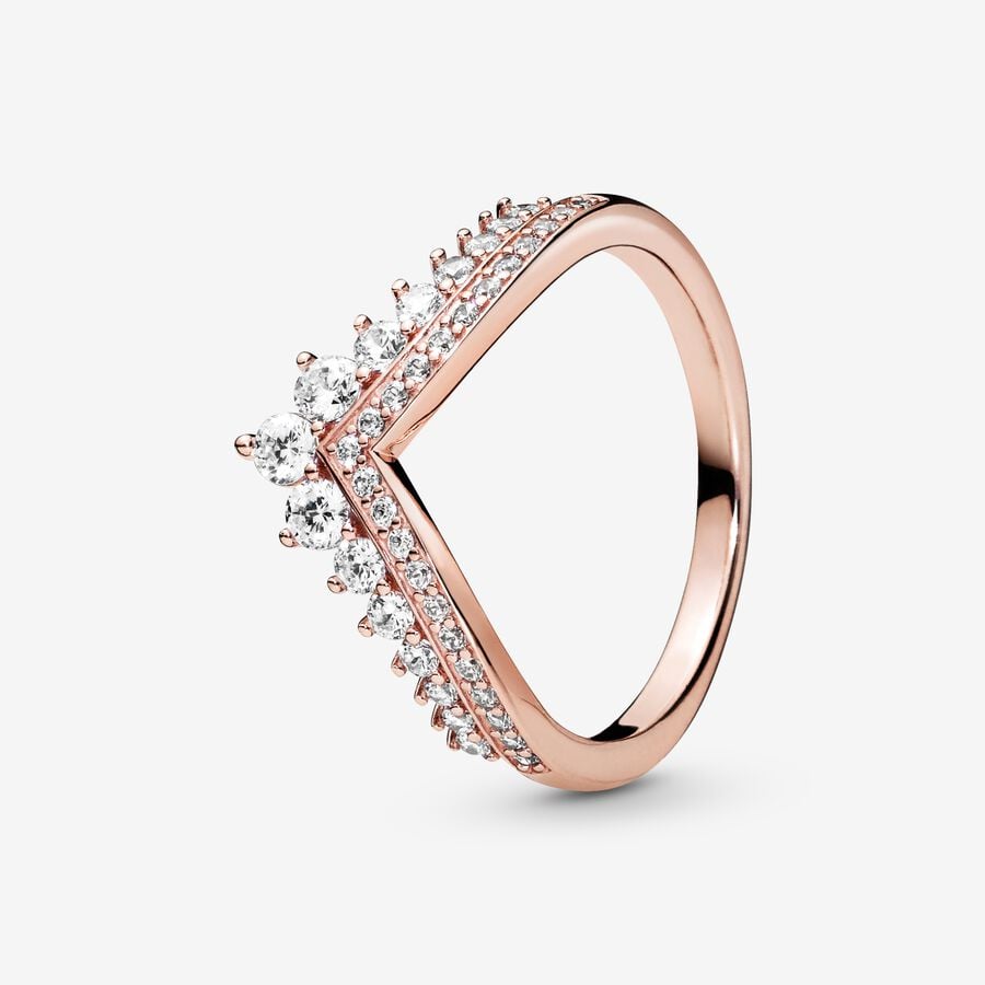 ornament Tether Dicht Princess Wishbone Ring | Rose gold plated | Pandora US
