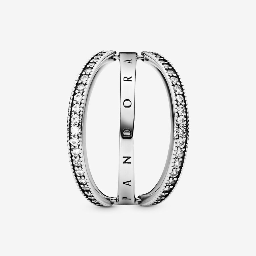 Pandora Logo and Hearts Ring | Sterling silver | Pandora US
