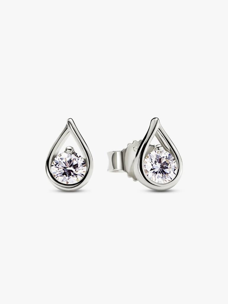 Pandora Infinite 14k White Gold Lab-grown Diamond Earrings