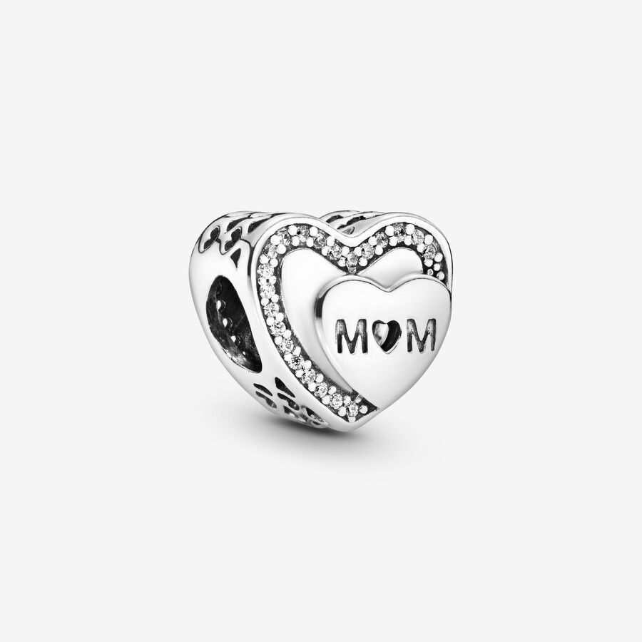 FINAL SALE - Sparkling Mom Heart Charm image number 0