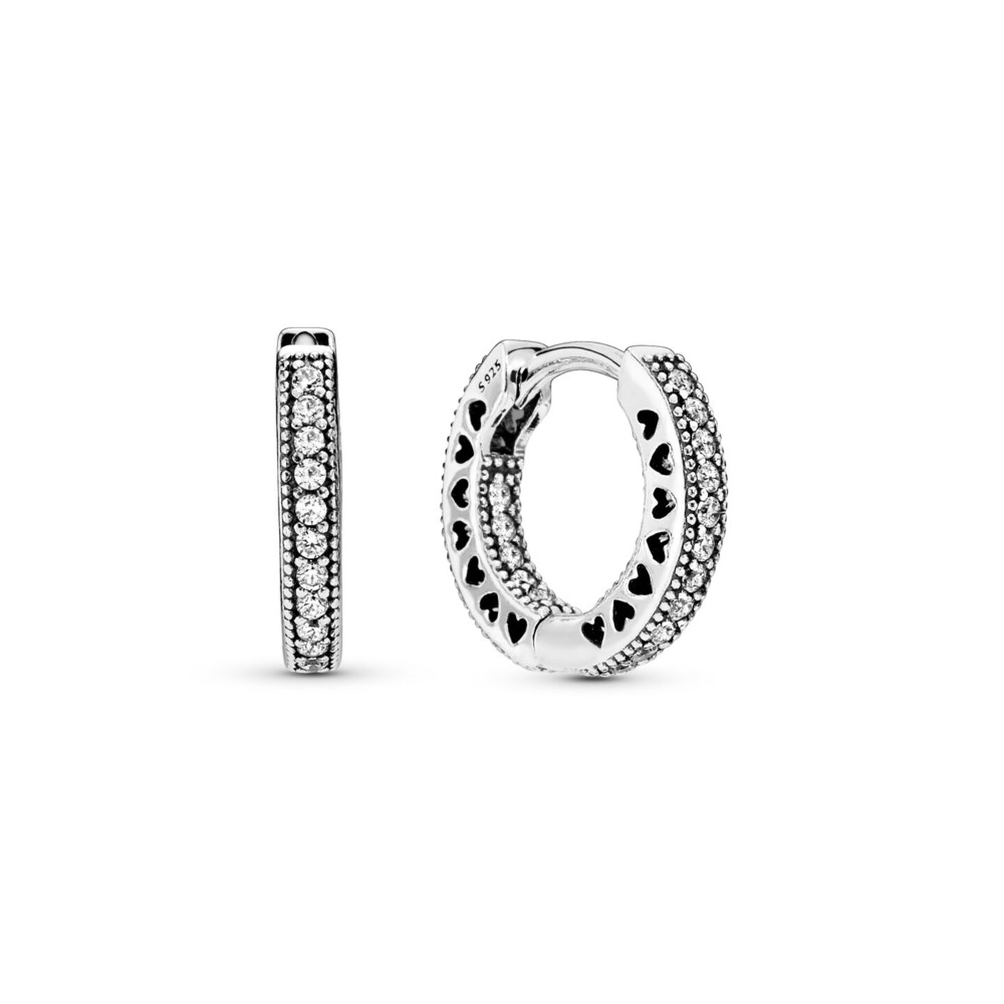 Женские серьги Pandora Pavé Heart, Sterling silver, цвет: Серебро — фото 2