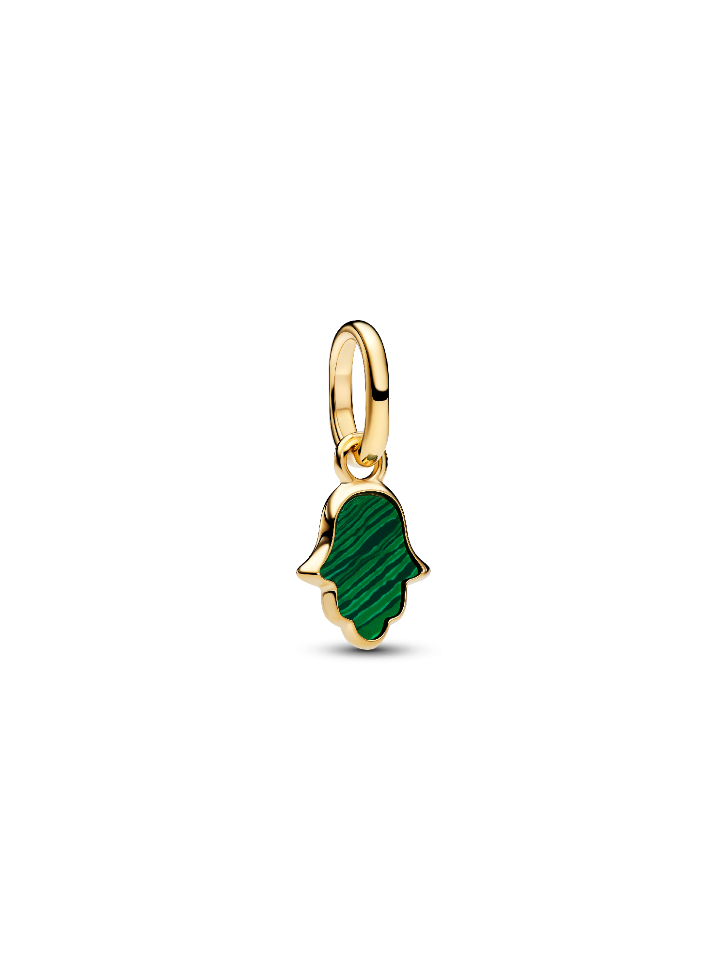 Green Hamsa Hand Mini Dangle Charm | Pendant | Gold plated